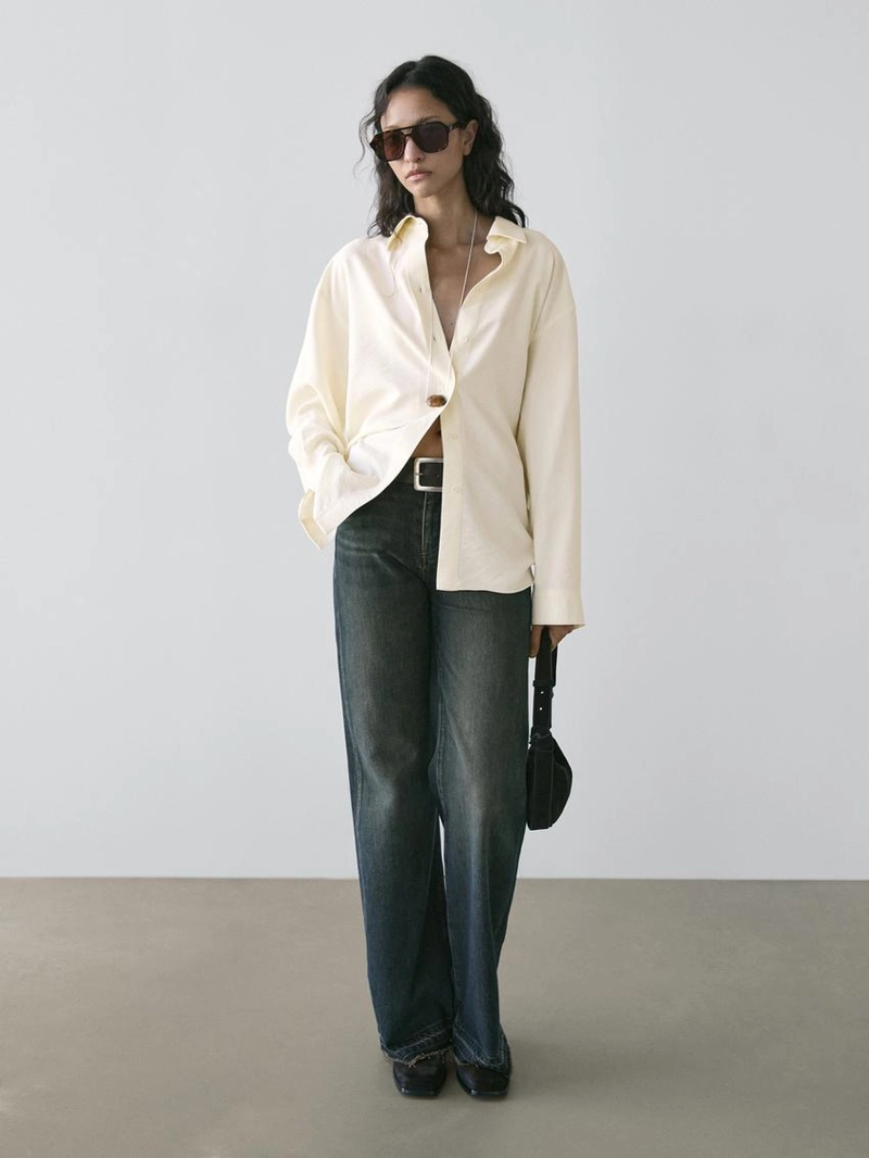 Рубашка с увеличенным размером и длинными рукавами