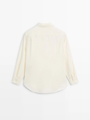 Рубашка с увеличенным размером и длинными рукавами- Заказать в России