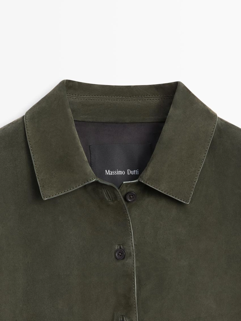 Рубашка из замши с швами