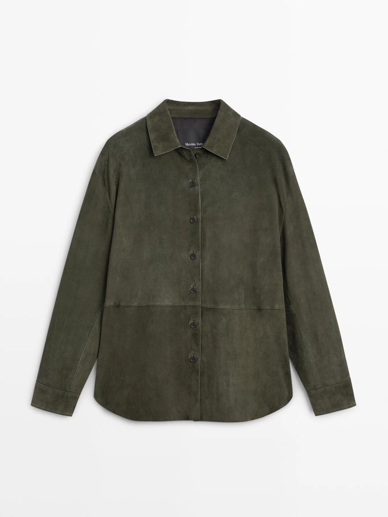 Рубашка из замши с швами