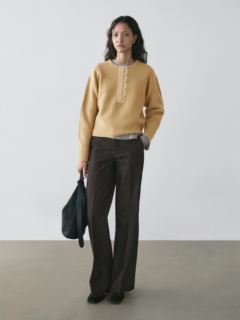 Трикотажный свитер из шерстяной смеси