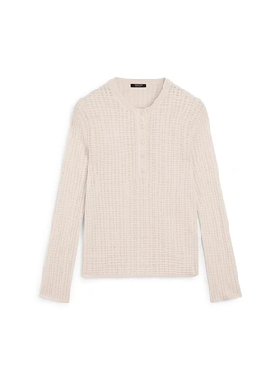 Джемпер с ажурным узором и круглым вырезом из шерсти- Заказать в России