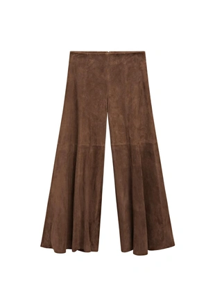 Замшевые брюки со широкими штанинами- Заказать в России