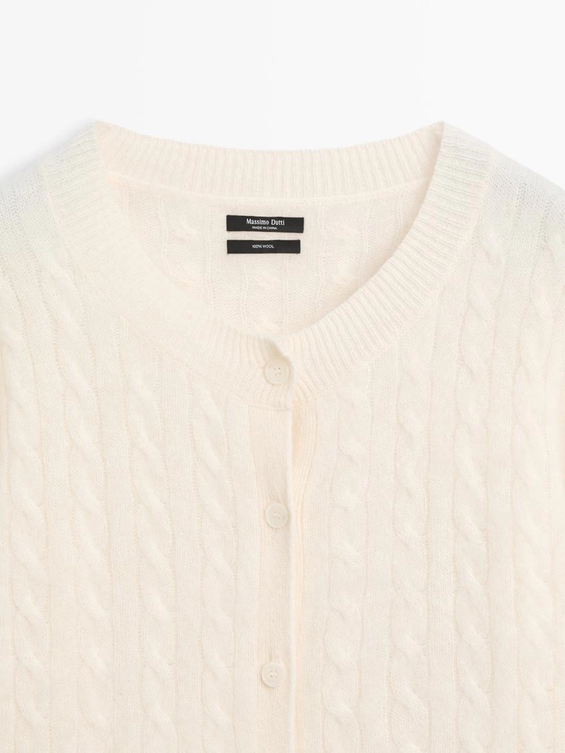 Кардиган с косами из 100% шерсти