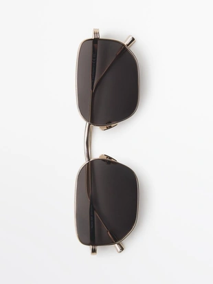 Солнечные очки с квадратными металлическими оправами- Заказать в России