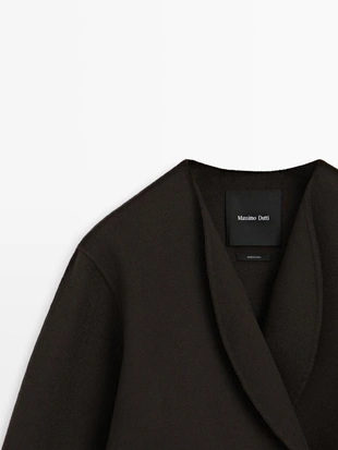 Пальто с округлыми лацканами- Заказать в России