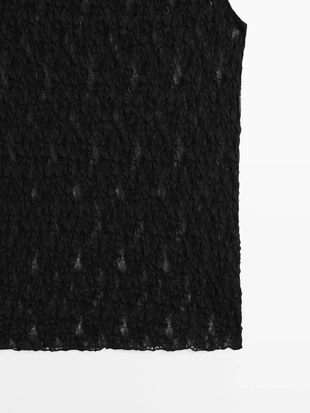 Прозрачный топ из кружева- Заказать в России