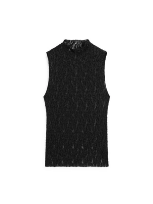 Прозрачный топ из кружева- Заказать в России