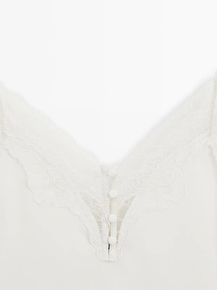 Топ-камисоль с пуговицами- Заказать в России