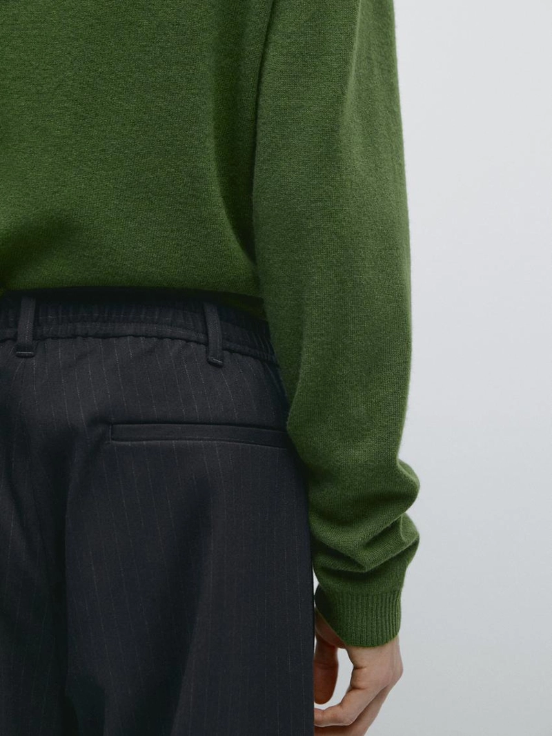 Полосатые брюки джоггеры с утягивающими манжетами