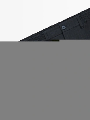 Полосатые брюки джоггеры с утягивающими манжетами- Заказать в России