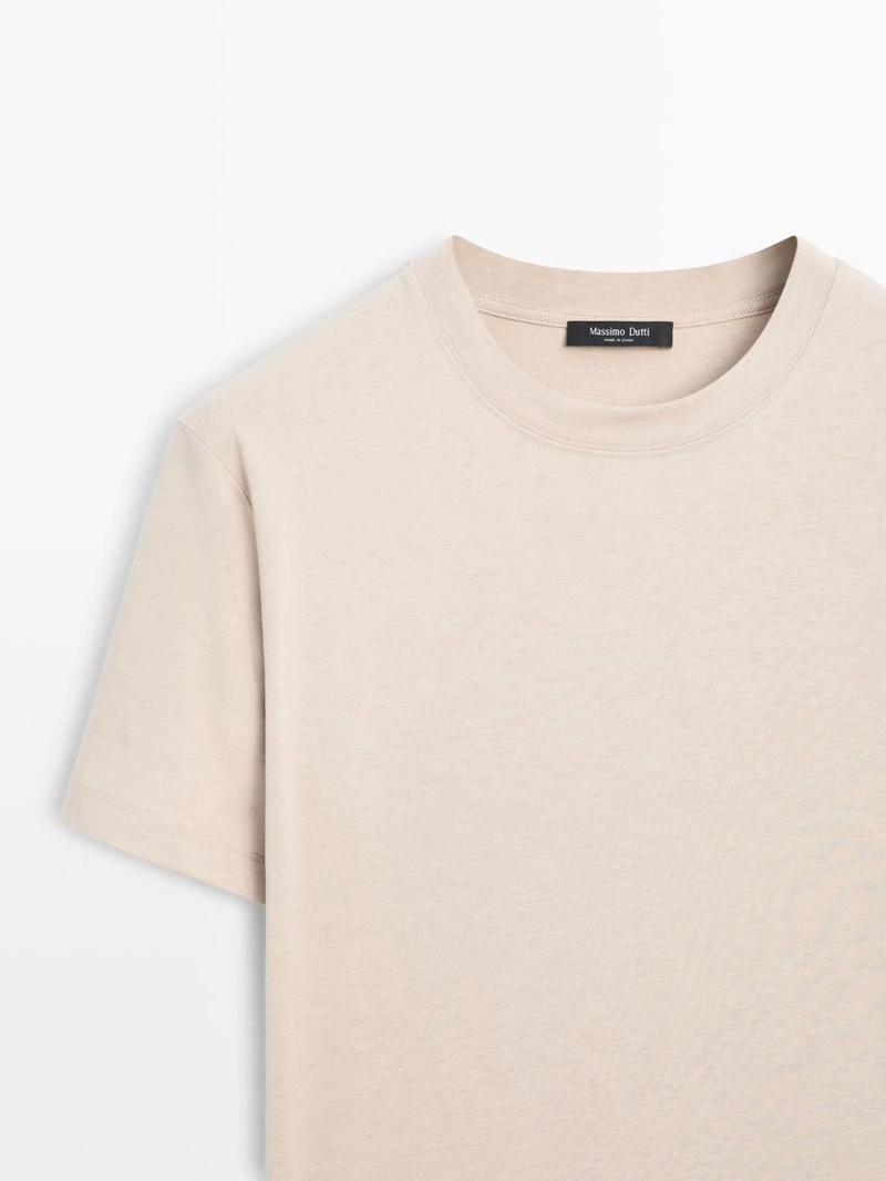 Футболка из хлопкового микса с коротким рукавом