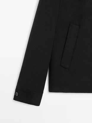 Короткая рубашка из шерстяной смеси- Заказать в России