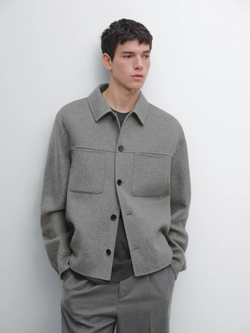 Рубашка из шерстяной смеси с карманами
