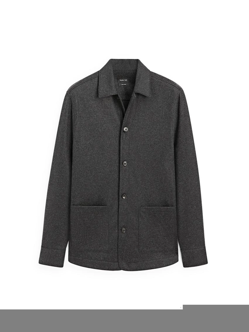 Рубашка-овершит из 100% шерсти с карманами