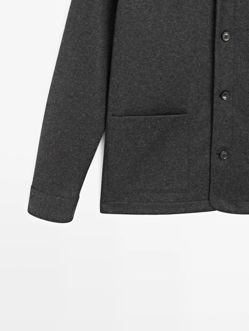 Рубашка-овершит из 100% шерсти с карманами