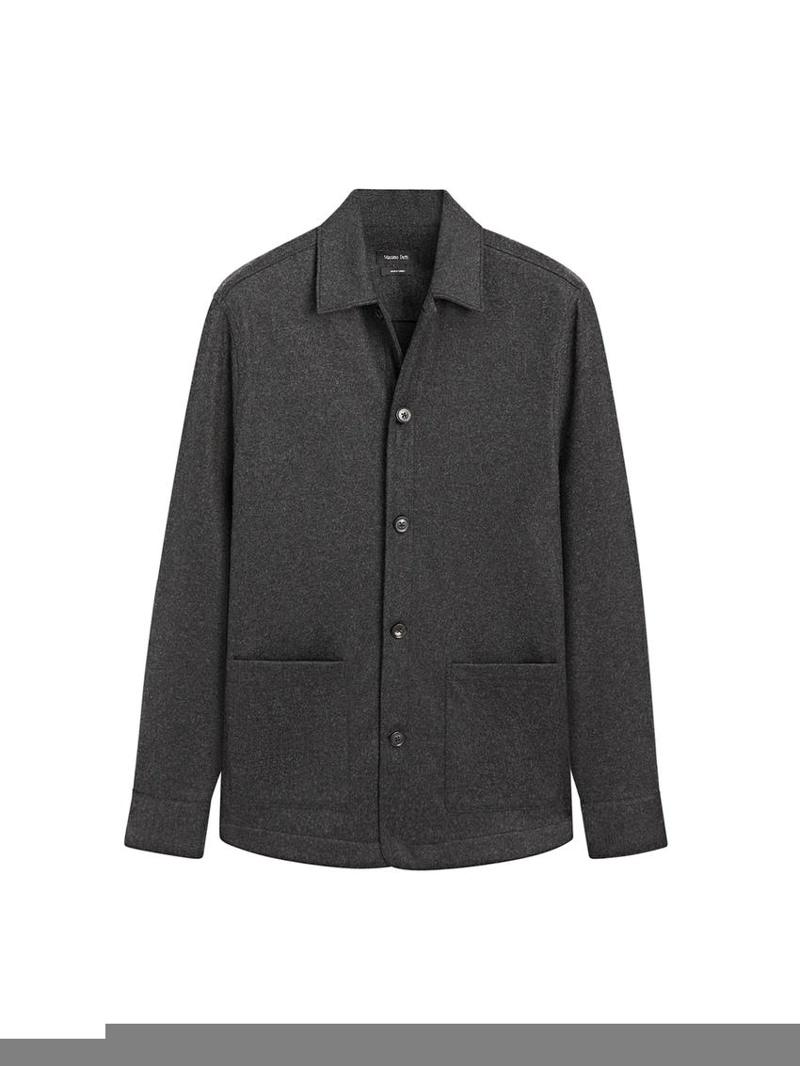 Рубашка-овершит из 100% шерсти с карманами