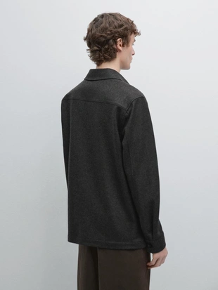 Рубашка-овершит из 100% шерсти с карманами- Заказать в России