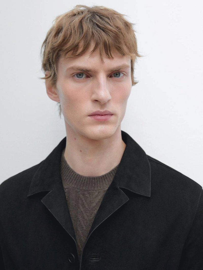 Куртка из замши с карманами