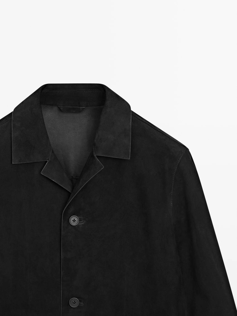 Куртка из замши с карманами