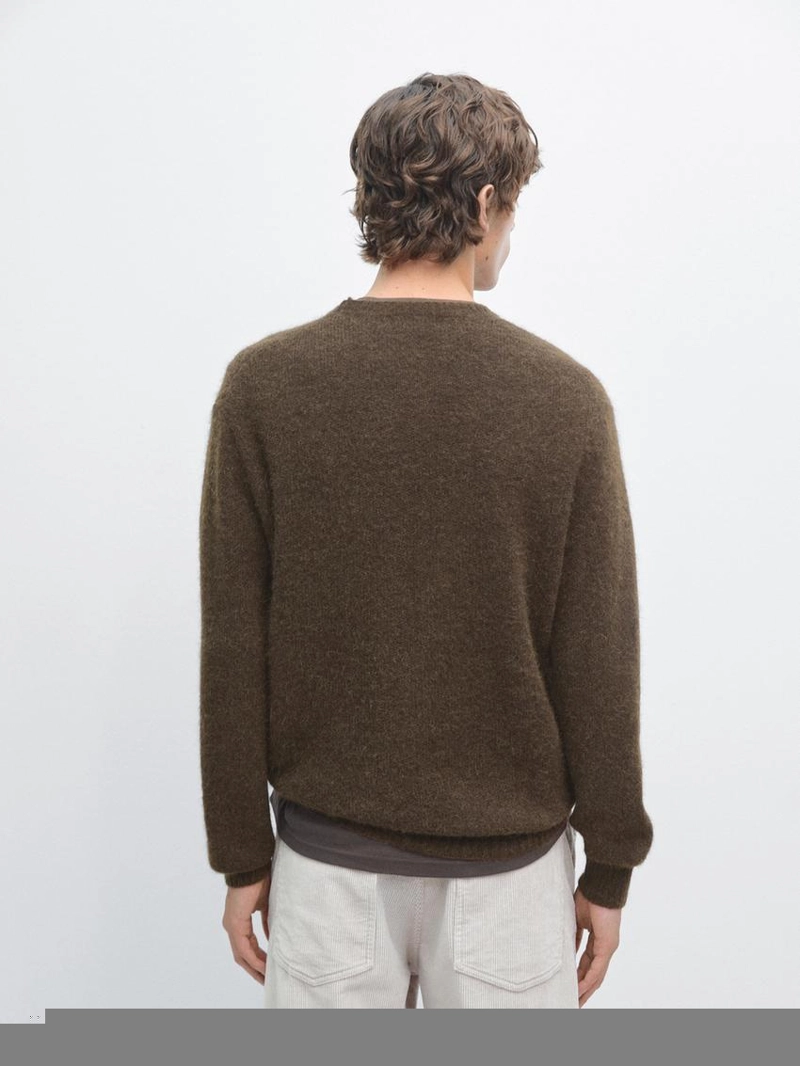 Свитер из альпакиевой смеси с круглым воротом