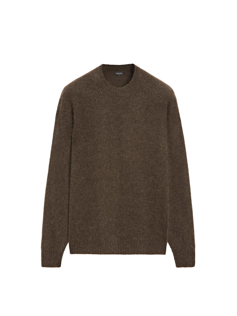 Свитер из альпакиевой смеси с круглым воротом