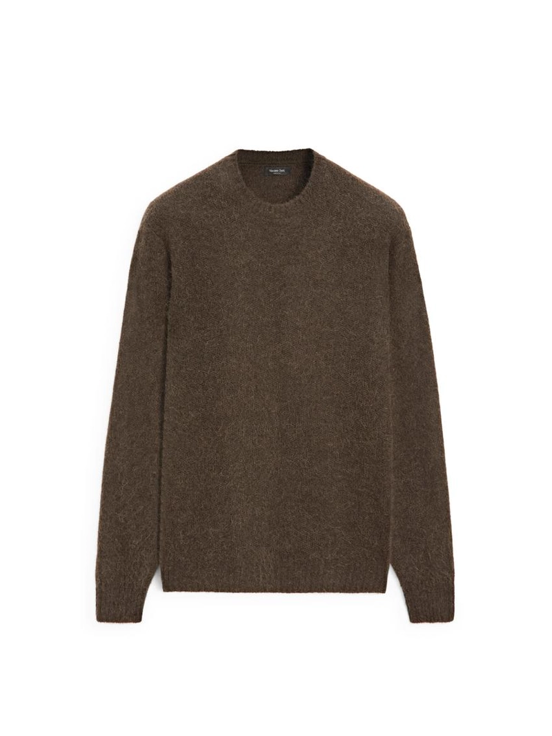 Свитер из альпакиевой смеси с круглым воротом