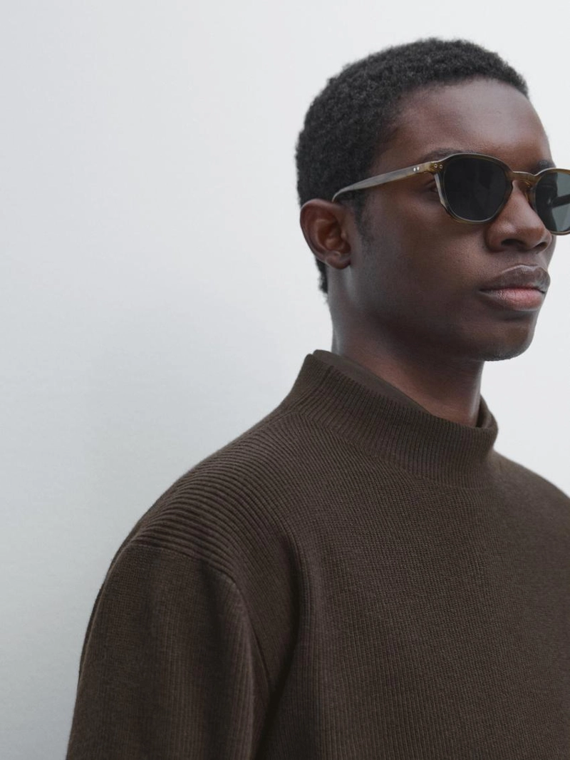 Вязанный свитер из хлопкового микса с макдональдом