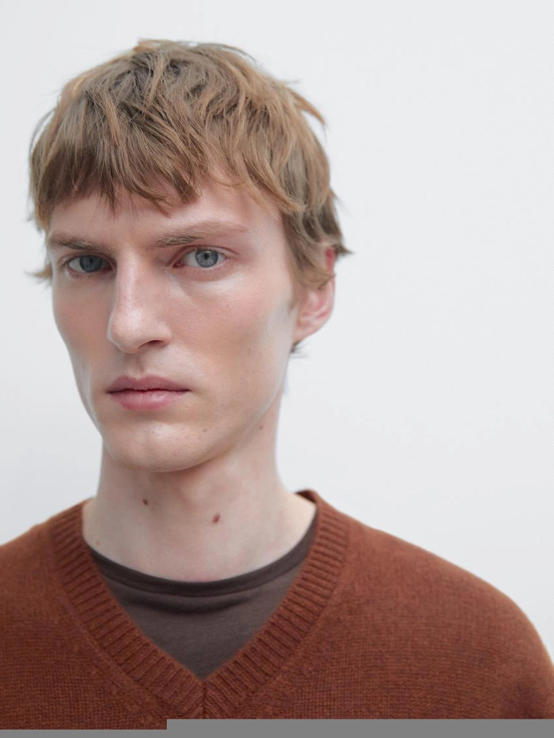 100% шерстяной свитер с v-образным вырезом