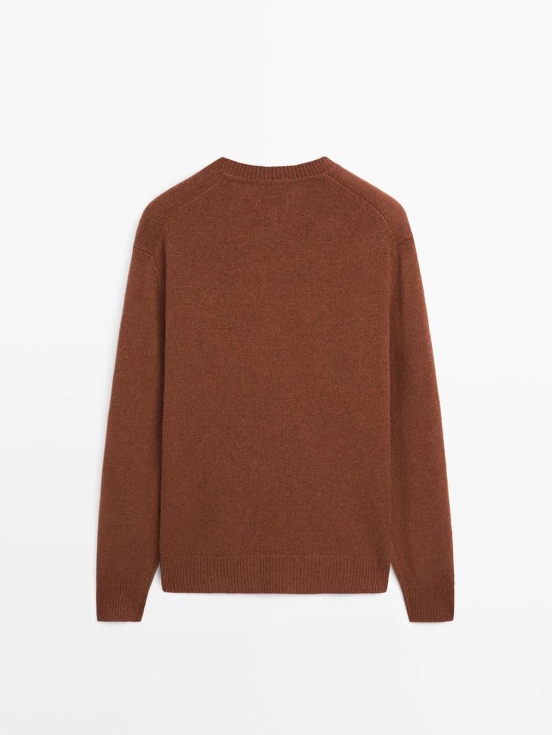 100% шерстяной свитер с v-образным вырезом