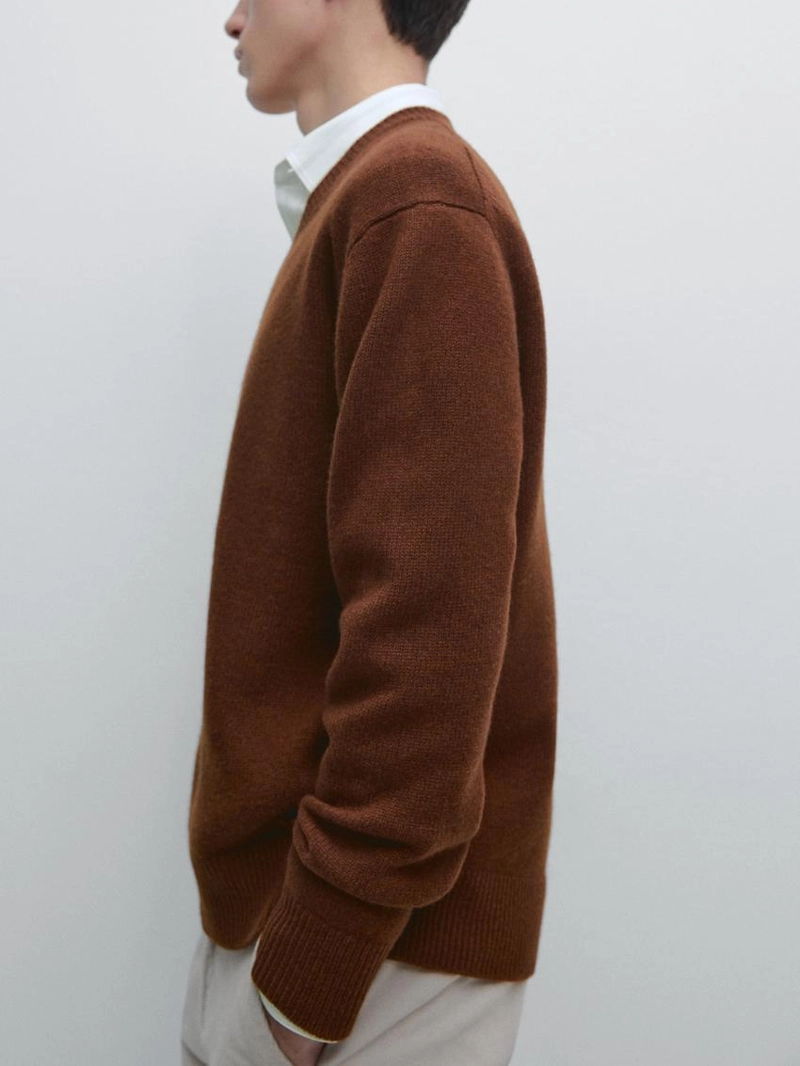 100% шерстяной свитер с v-образным вырезом