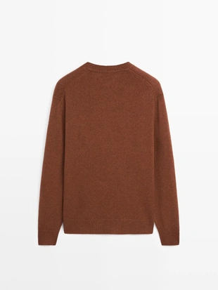 100% шерстяной свитер с V-образным вырезом- Заказать в России