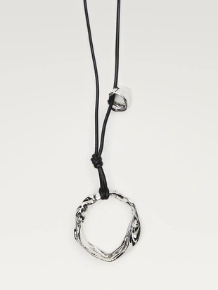 Кожаное ожерелье с неправильным элементом- Заказать в России