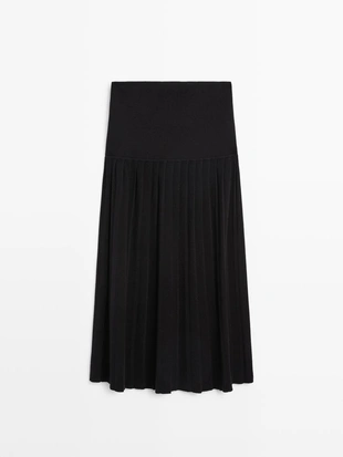 Юбка миди с боковыми складками- Заказать в России