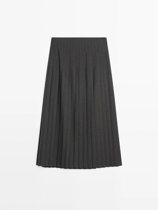 Плиссированная юбка миди с аппликацией- Заказать в России