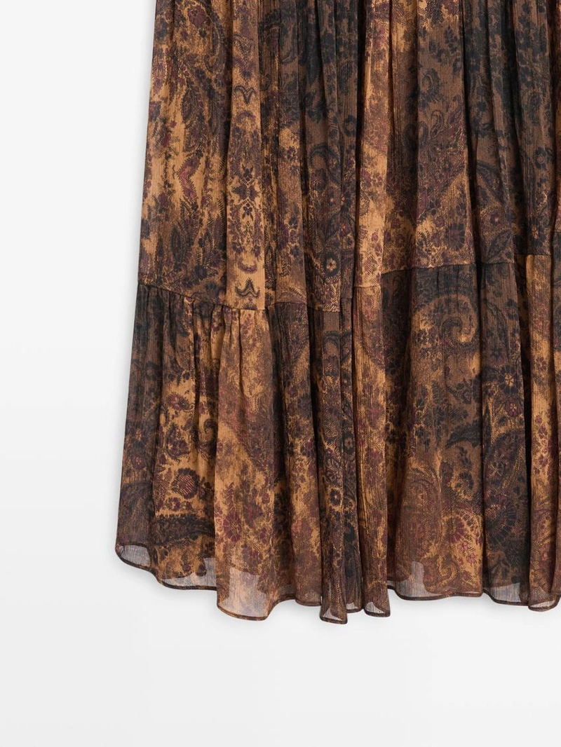 Плавная асимметричная миди-юбка