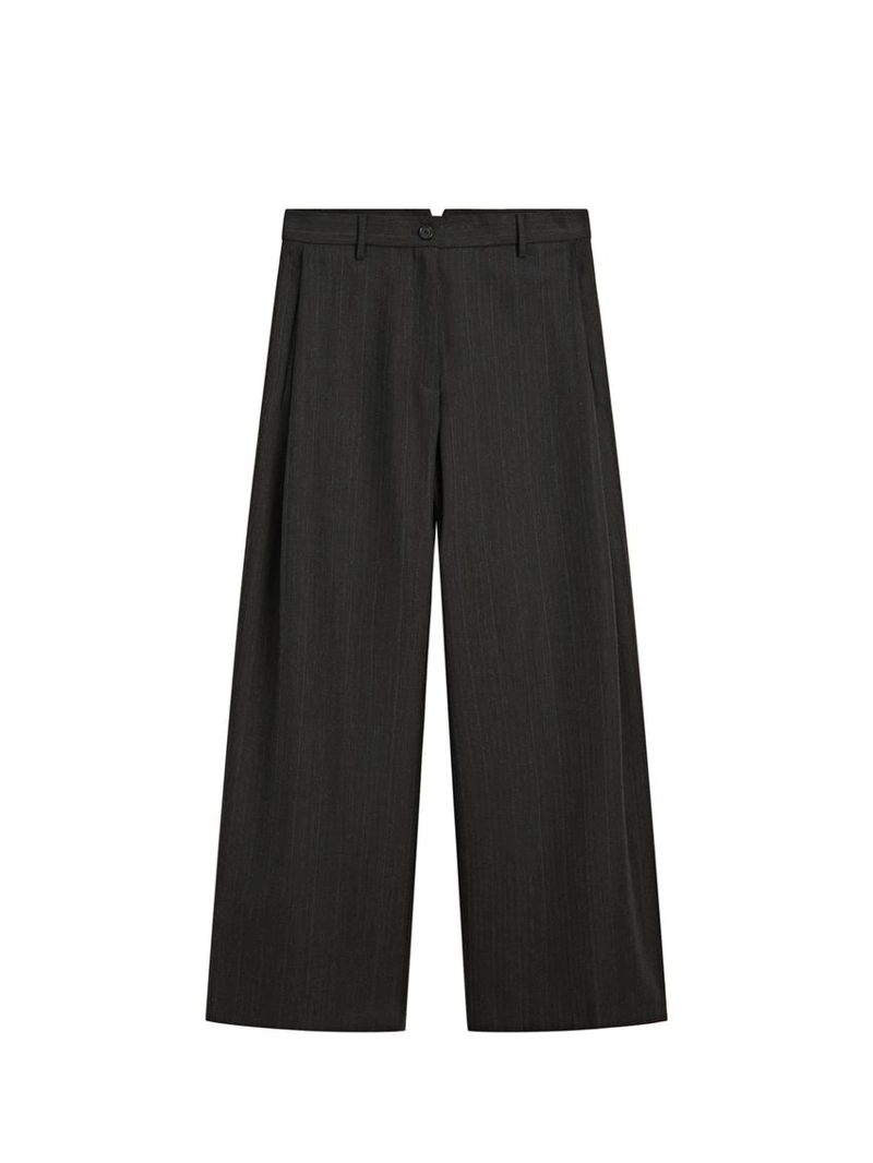 Полупрозрачные широкие брюки из шерстяной смеси в полоску