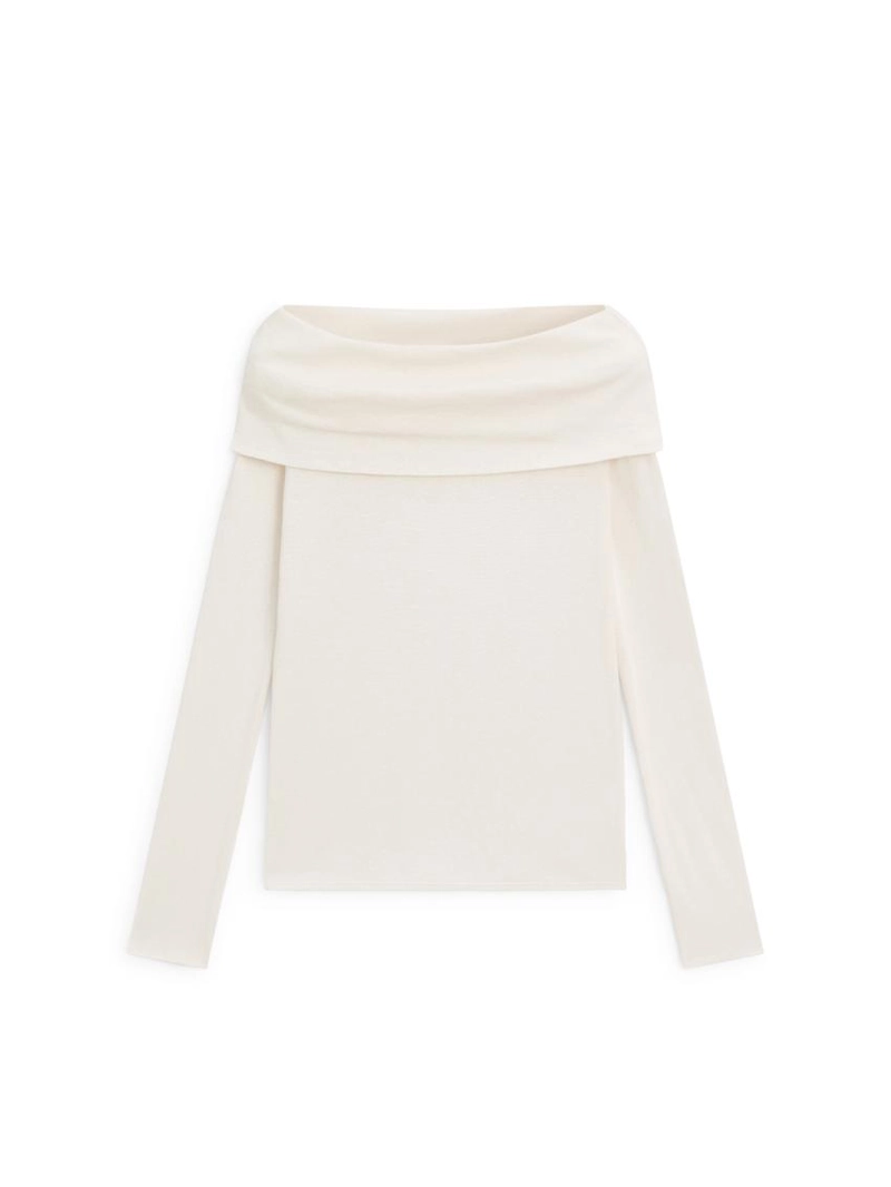 Футболка из хлопкового смесового материала с деталями бандо