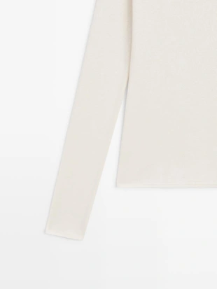 Футболка из хлопкового смесового материала с деталями бандо- Заказать в России