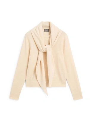 Трикотажный свитер с деталями шарфа- Заказать в России