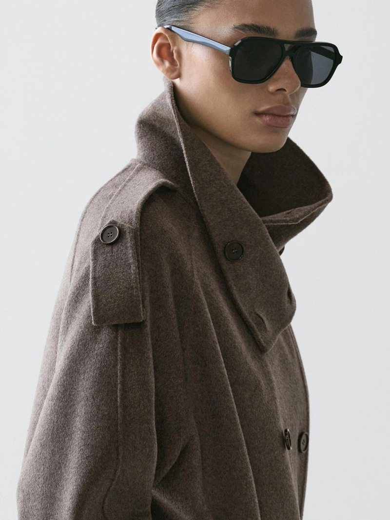 Пальто до середины икры из шерстяной смеси с поясом