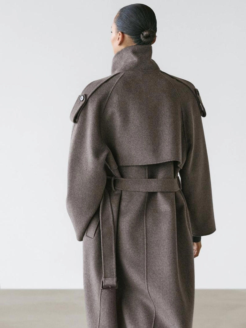 Пальто до середины икры из шерстяной смеси с поясом