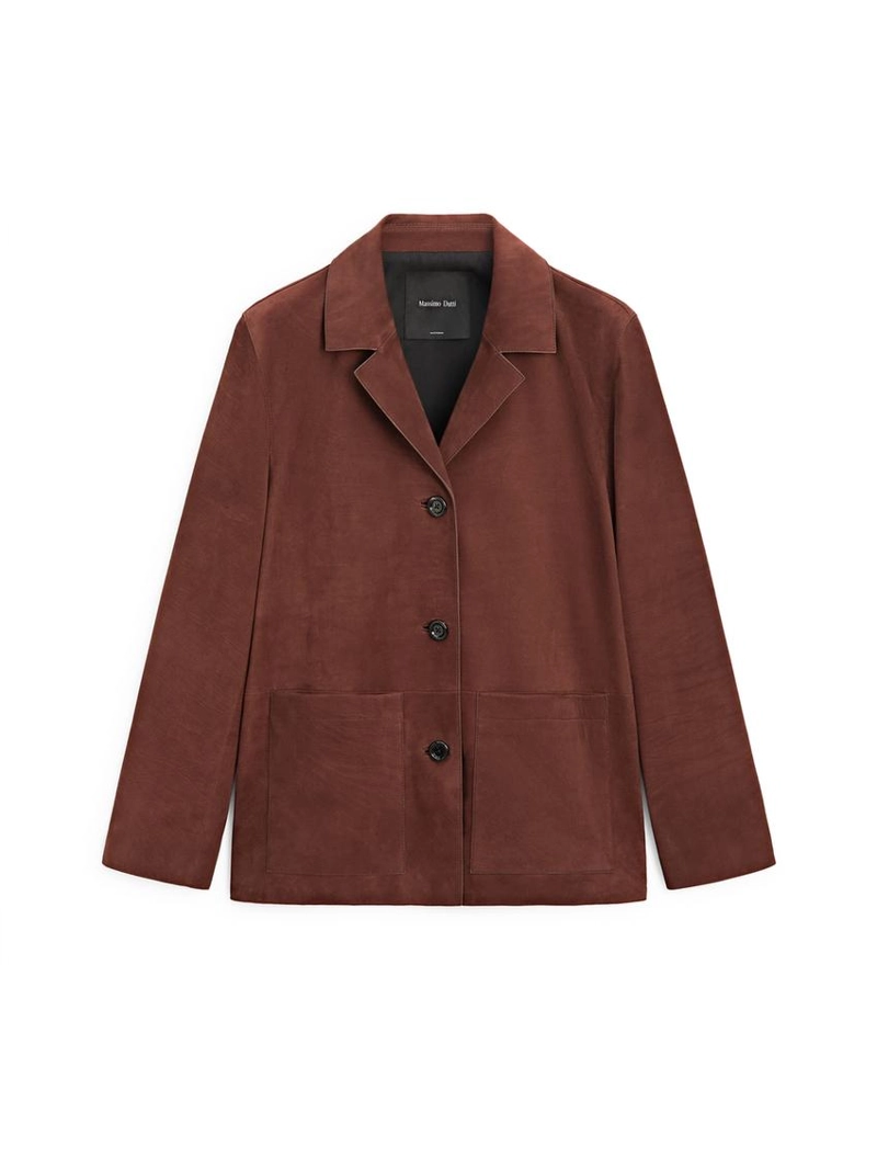 Пиджак с лацканами из замши