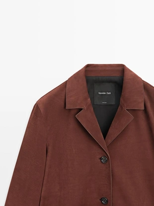 BURGUNDY|4708/528 - Massimo Dutti Пиджак с лацканами из замши