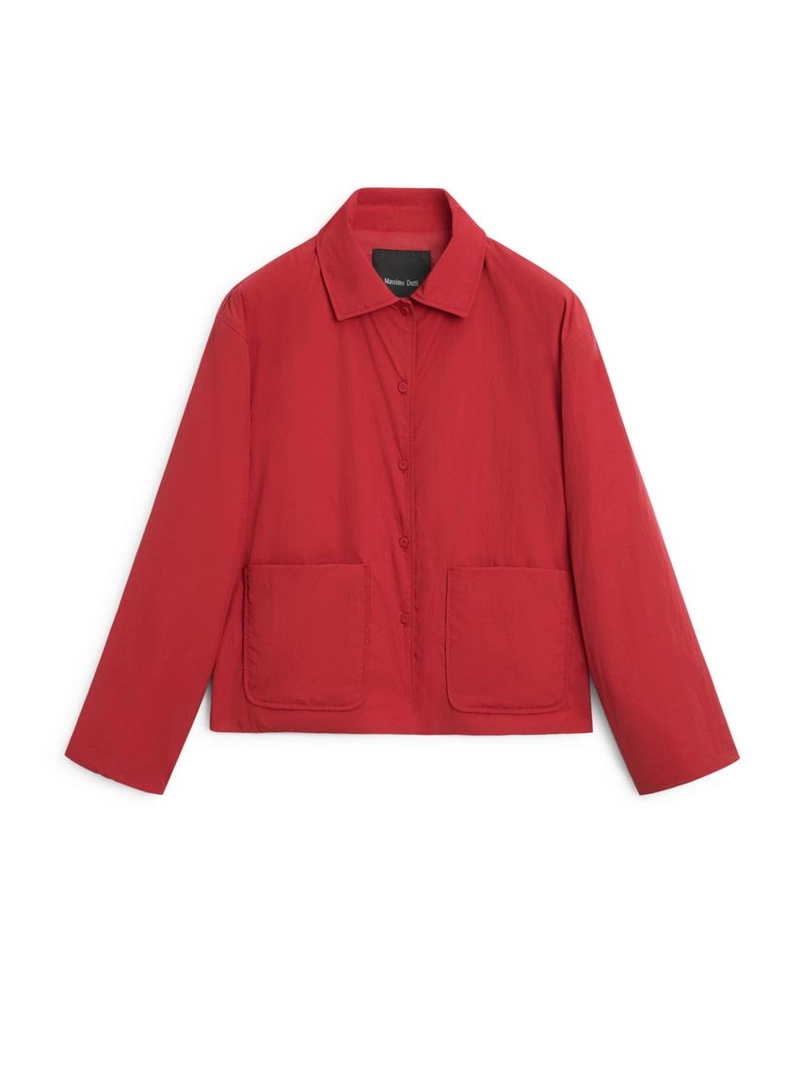 Короткий пуховик с карманом