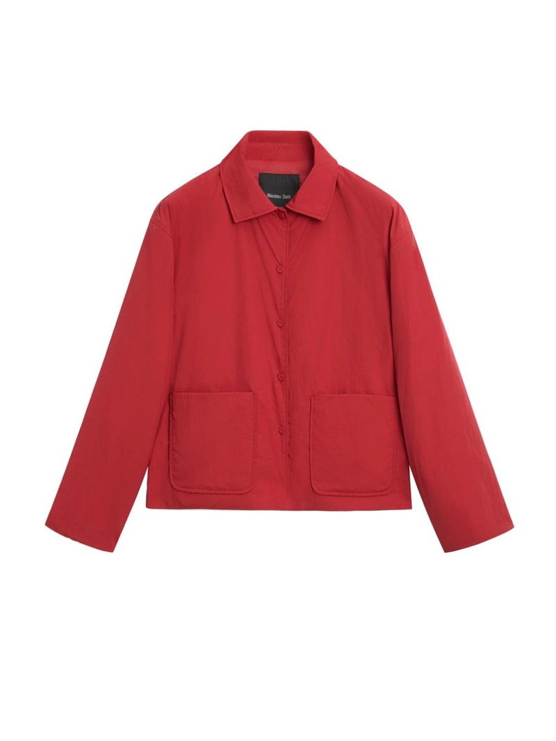 Короткий пуховик с карманом