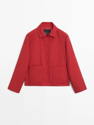 RED|6732/521 - Massimo Dutti Короткий пуховик с карманом