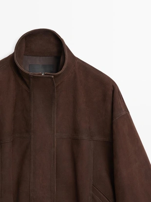 Купить Massimo Dutti Замшевая бомбер-куртка