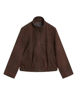 Замшевая бомбер-куртка- Заказать в России