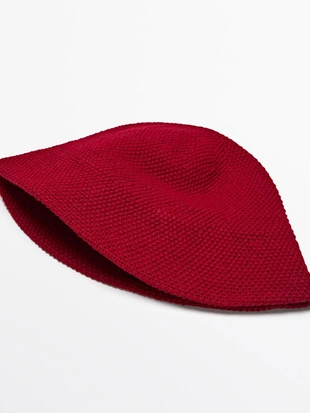 Шапка из вязаного шерстяного микса- Заказать в России